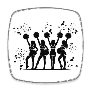 Cheerpom pom girls Mom Cheerleading - Magnet carré - blanc - Devant