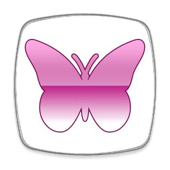 Papillon - Magnet carré - blanc - Devant