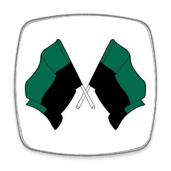 Texel Crossed Flags – Island Pride - Viereckiger Kühlschrankmagnet - Weiß - Vorne