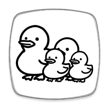 famille canard - Magnet carré - blanc - Devant