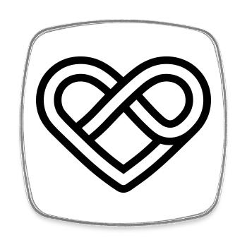 Infinite Heart - Square fridge magnet - white - Front