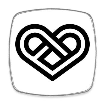 Infinite Heart - Square fridge magnet - white - Front
