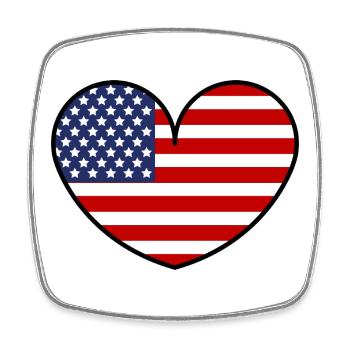 American Flag Heart - Square fridge magnet - white - Front
