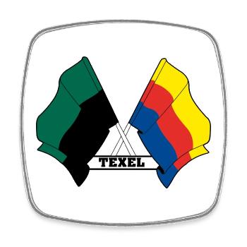 Texel Noord-Holland Pride – Drapeaux croisés - Magnet carré - blanc - Devant