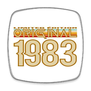 Originale Retro Limited Edition von 1983 - Viereckiger Kühlschrankmagnet - Weiß - Vorne