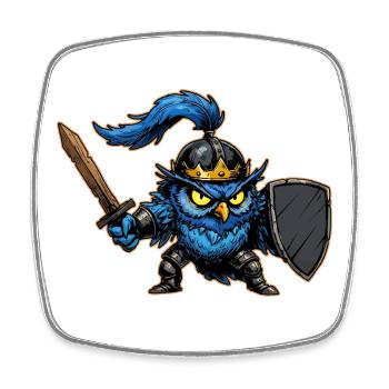Knight Owl Ren Faire Medieval Festival Funny - Square fridge magnet - white - Front