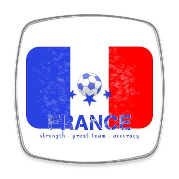 France flag with soccer soccer team jersey - Square fridge magnet - white - Front