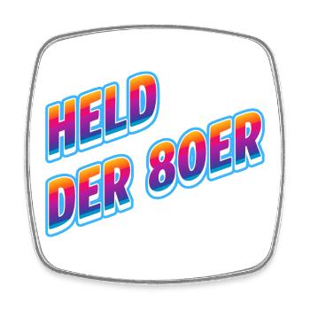 Held der 80er Neon-Retro - Viereckiger Kühlschrankmagnet - Weiß - Vorne