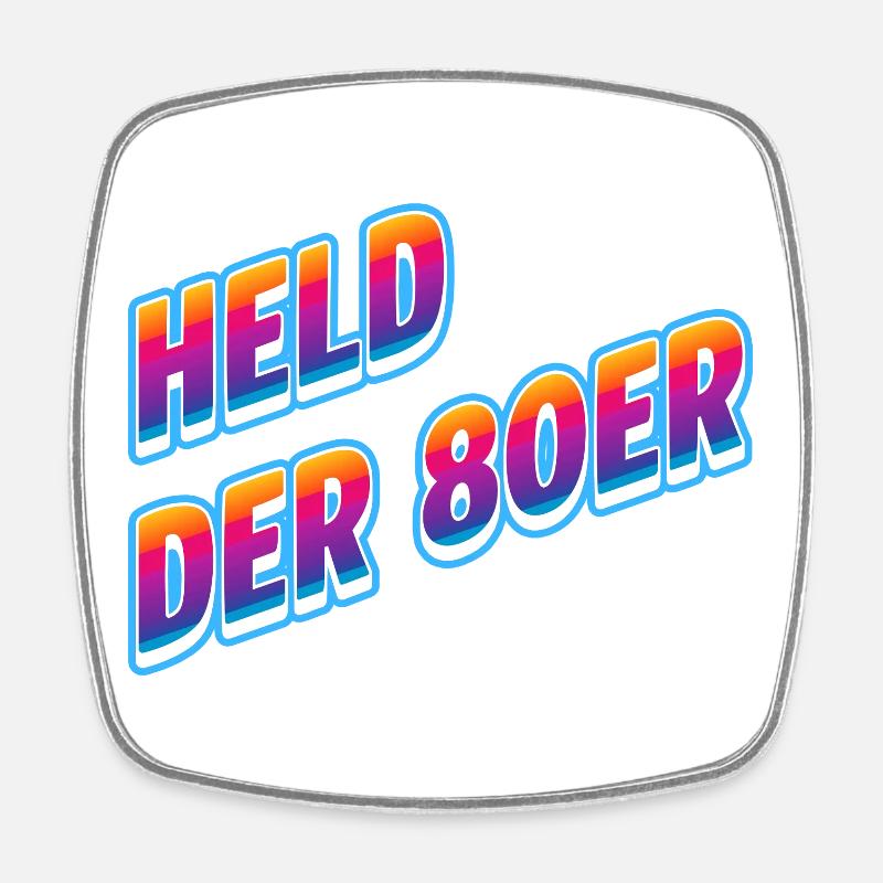 Held der 80er Neon-Retro - Viereckiger Kühlschrankmagnet - Weiß