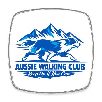 Aussie Walking Club Hundewandern - Viereckiger Kühlschrankmagnet - Weiß - Vorne