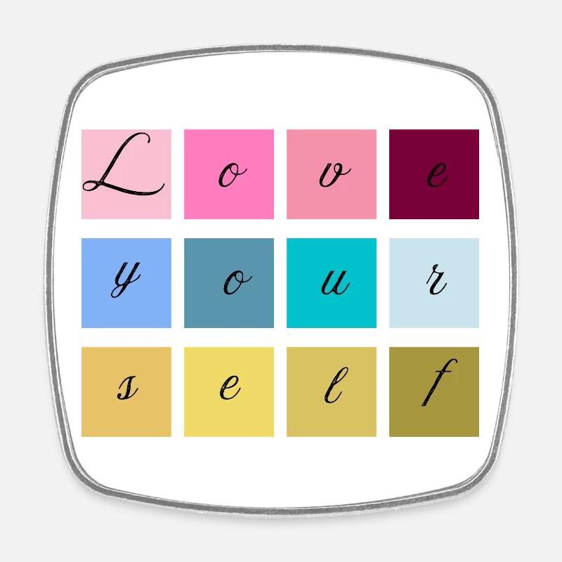Aimez-vous en lettres pastel - Magnet carré - blanc