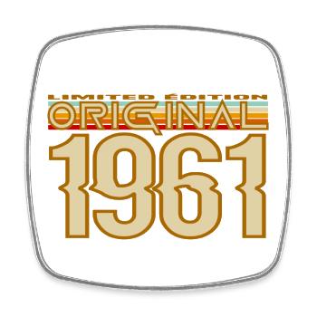 Original 1961 Retro Vintage Tee - Magnet carré - blanc - Devant