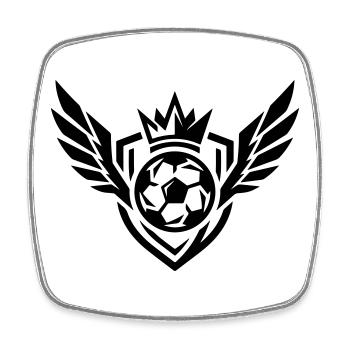 Blason de football - Magnet carré - blanc - Devant