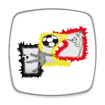 Kicker Fußball Stürmer  - Viereckiger Kühlschrankmagnet - Weiß - Vorne