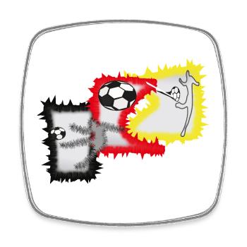 Kicker Fußball Stürmer  - Viereckiger Kühlschrankmagnet - Weiß - Vorne