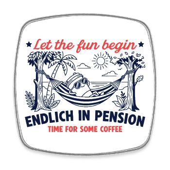 Enfin dans Pension Retro Coffee - Magnet carré - blanc - Devant
