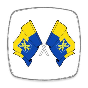Drapeaux croisés de Zandvoort - Magnet carré - blanc - Devant