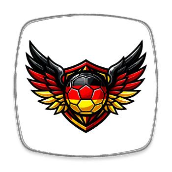 Blason de Soccer Germany - Magnet carré - blanc - Devant