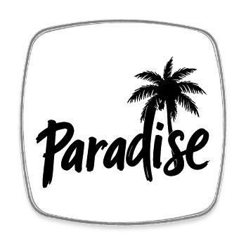 Paradiespalmen - Viereckiger Kühlschrankmagnet - Weiß - Vorne