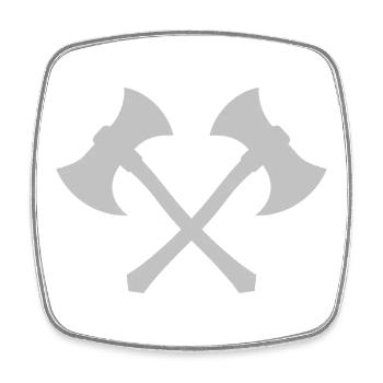 Cross axe - Square fridge magnet - white - Front
