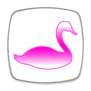 Schwan - Viereckiger Kühlschrankmagnet - Weiß - Vorne
