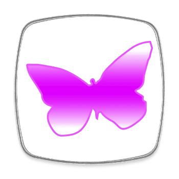Schmetterling - Viereckiger Kühlschrankmagnet - Weiß - Vorne