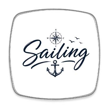 Sailing Love - Square fridge magnet - white - Front
