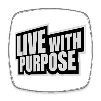 Live With Purpose Motivation Sinn Mindset Spruch - Viereckiger Kühlschrankmagnet - Weiß - Vorne