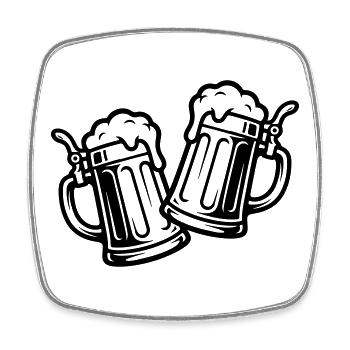 Icône de la bière qui encourage - Magnet carré - blanc - Devant