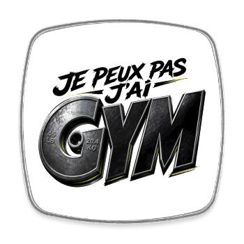 JE PEUX PAS J’AI GYM - Magnet carré - blanc - Devant