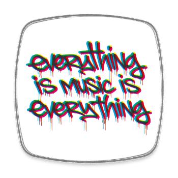 everything is music is everything tricolor - Viereckiger Kühlschrankmagnet - Weiß - Vorne