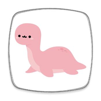 Brontosaurus Harmonica - Square fridge magnet - white - Front