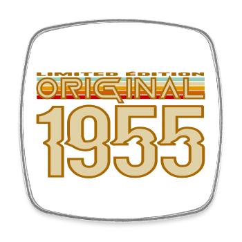Original 1955 Vintage Retro - Square fridge magnet - white - Front