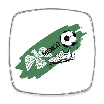 Mexique Football Maillot Supporter Mexico Soccer - Magnet carré - blanc - Devant