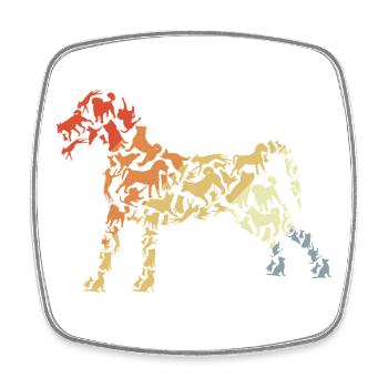 Vintage Dog Sketch - Square fridge magnet - white - Front