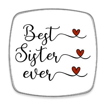 Best Sister - Square fridge magnet - white - Front