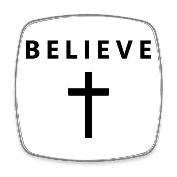 Glaube an den minimalistischen Glauben an Jesus, e - Viereckiger Kühlschrankmagnet - Weiß - Vorne