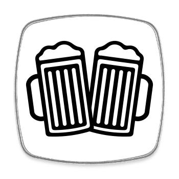 Bière - Magnet carré - blanc - Devant