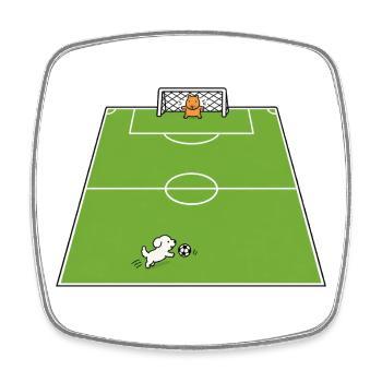 Football Field with Dog and Capybara T-Shirt - Square fridge magnet - white - Front