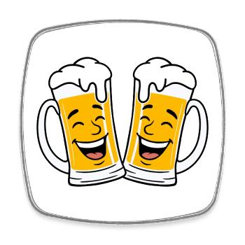 Bier Bierglas Biergläser Biertrinker Bier trinken - Viereckiger Kühlschrankmagnet - Weiß - Vorne