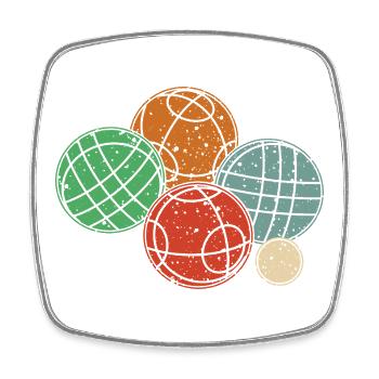 Boccia And Petanque Graphic Boccia Set - Square fridge magnet - white - Front