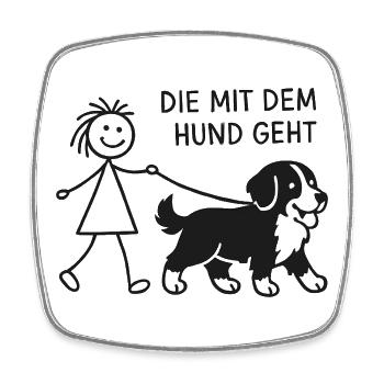 Berner Sennenhund Spruch Hundehalterin Humor - Viereckiger Kühlschrankmagnet - Weiß - Vorne