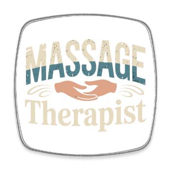 Massage Therapist Retro Motif for Professional - Square fridge magnet - white - Front