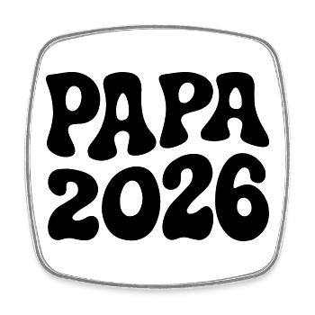 Papa 2026 - Viereckiger Kühlschrankmagnet - Weiß - Vorne
