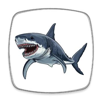 Sharks Shark - Square fridge magnet - white - Front