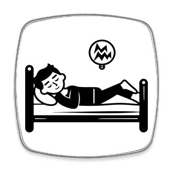 Schlafen Bett - Viereckiger Kühlschrankmagnet - Weiß - Vorne