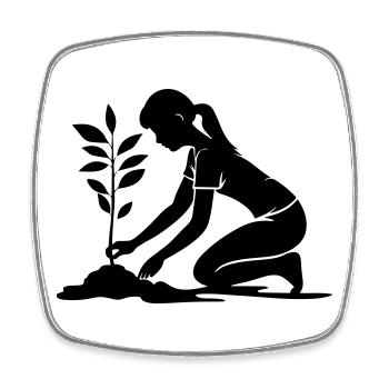 Planting Environment - Square fridge magnet - white - Front