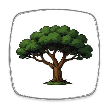 Forest tree illustration - Square fridge magnet - white - Front