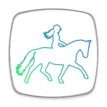 Gift idea for the horse fan with show jumping - Square fridge magnet - white - Front