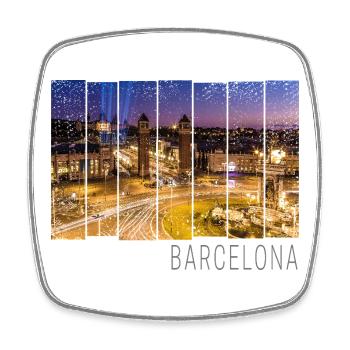 Barcelona Plaza de Espana in Katalonien Spanien - Viereckiger Kühlschrankmagnet - Weiß - Vorne